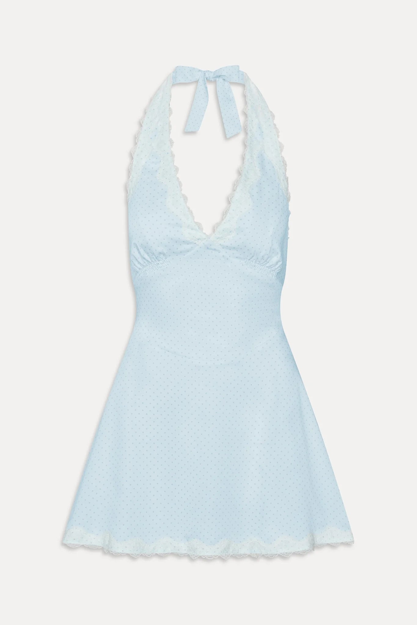 Audrey Satin Mini Dress - Sweet Pea Blue