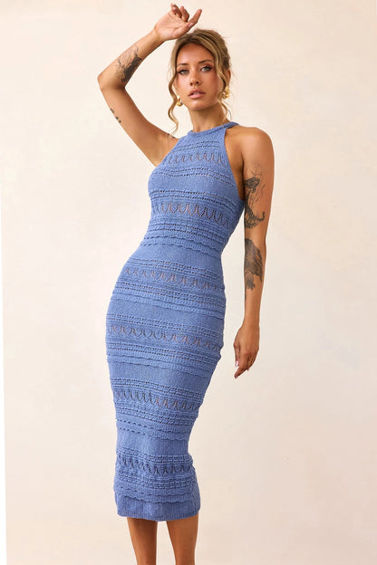 Kaila Knit Midi Dress - Midnight Blue