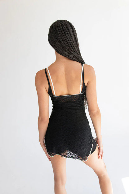 Lace and Bow Mini Dress