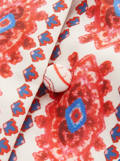 Floral Print Buttoned Belted Dress