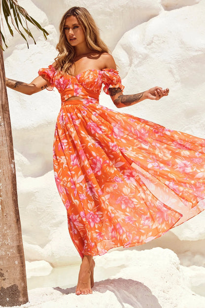Sundrenched Maxi Dress - Red Multi