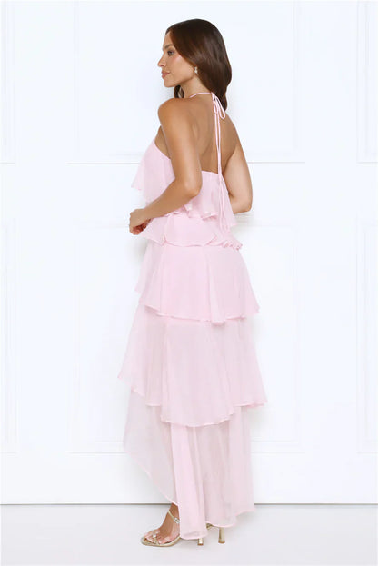 Dreamlight Affair Halter Maxi Dress Pink