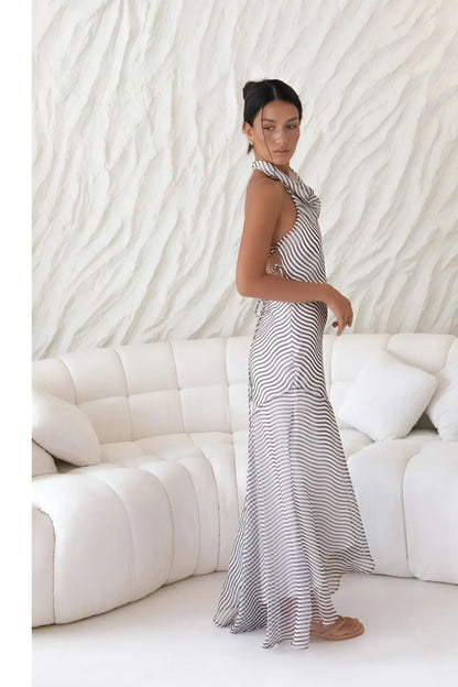 From The Editor Halter Maxi Dress Brown