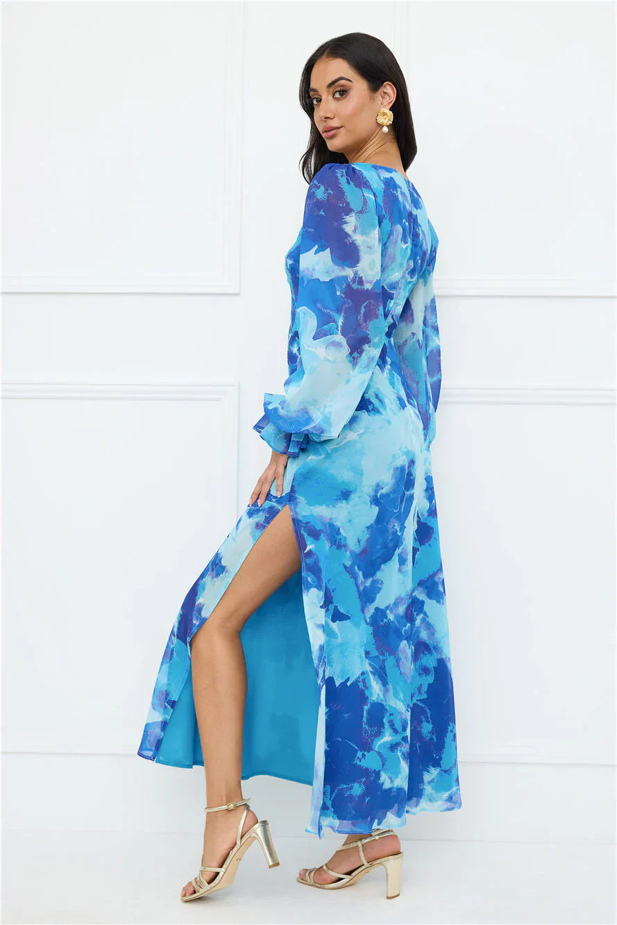 Petal Essence Maxi Dress Blue