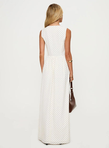 Pokey Maxi Dress Cream / Polka Dot