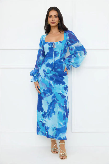 Petal Essence Maxi Dress Blue